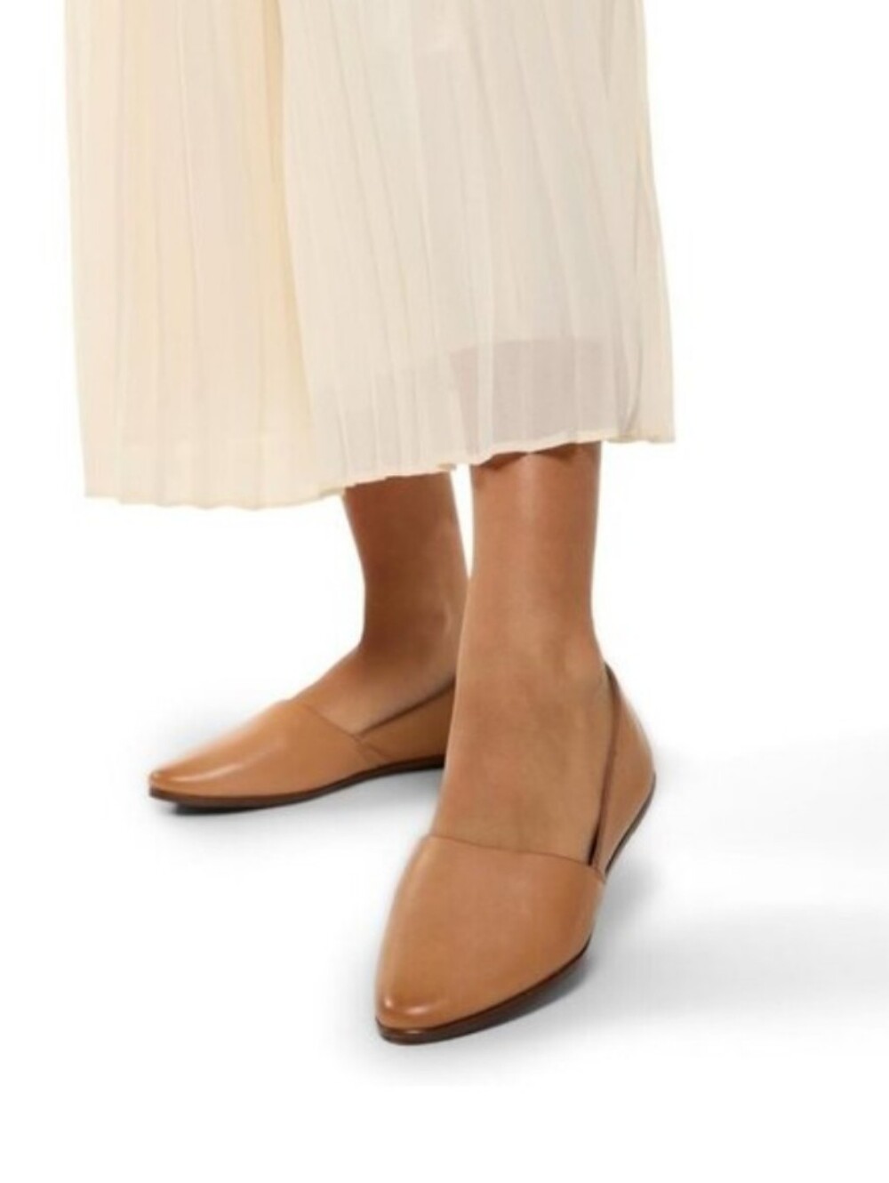 Aldo Blanchette Leather Flats Size 8US In Cognac
